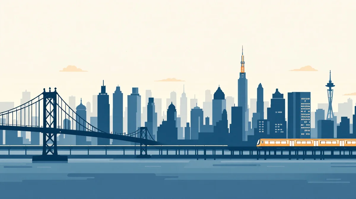 Representative illustration: abstract transit drawing