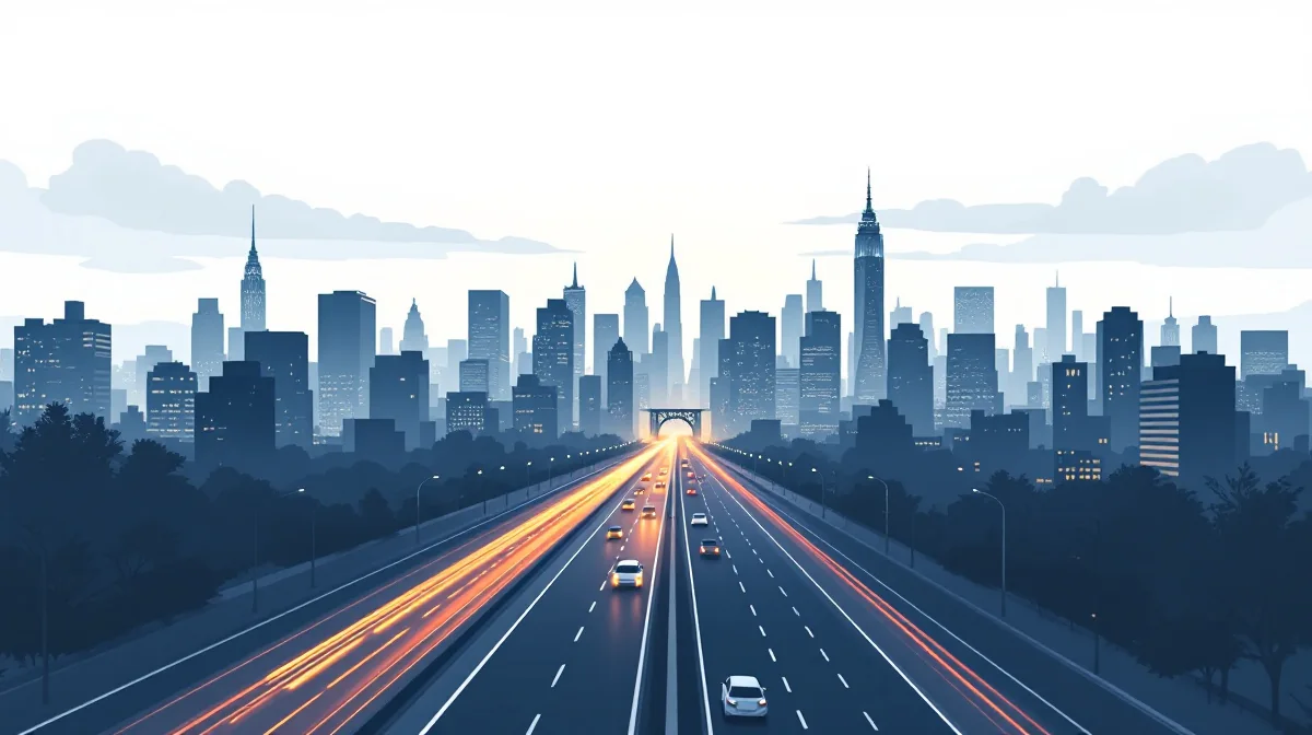 Representative illustration: abstract transit drawing