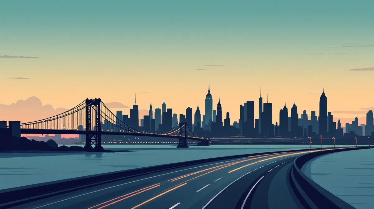 Representative illustration: abstract city drawing