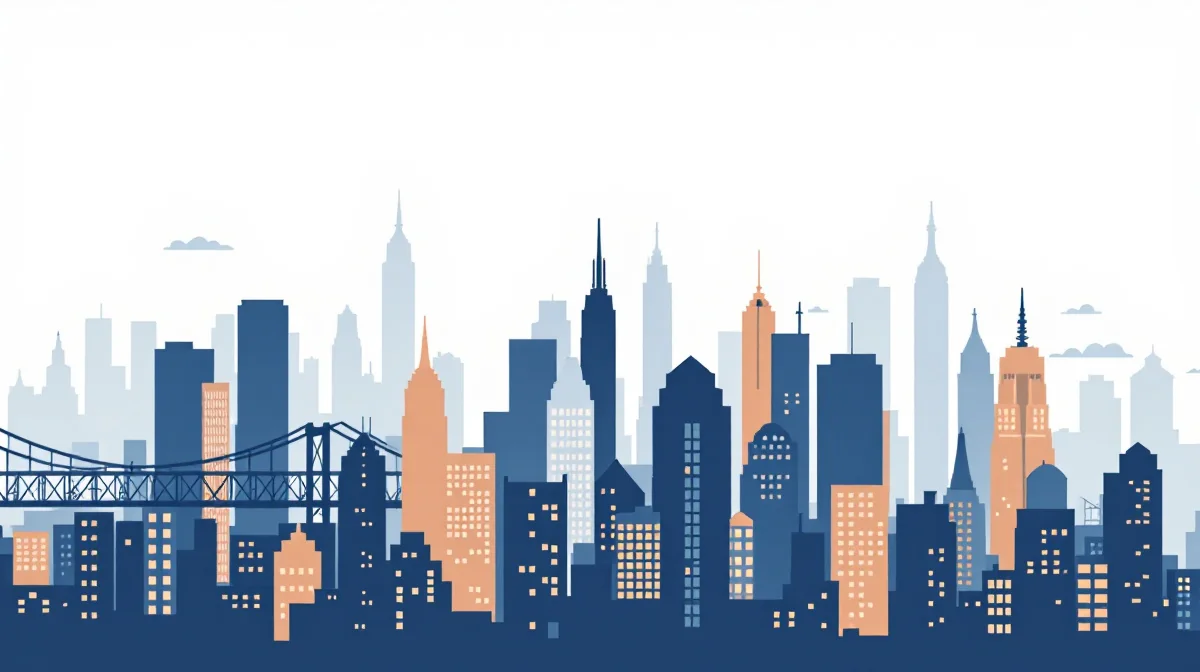 Representative illustration: abstract city drawing